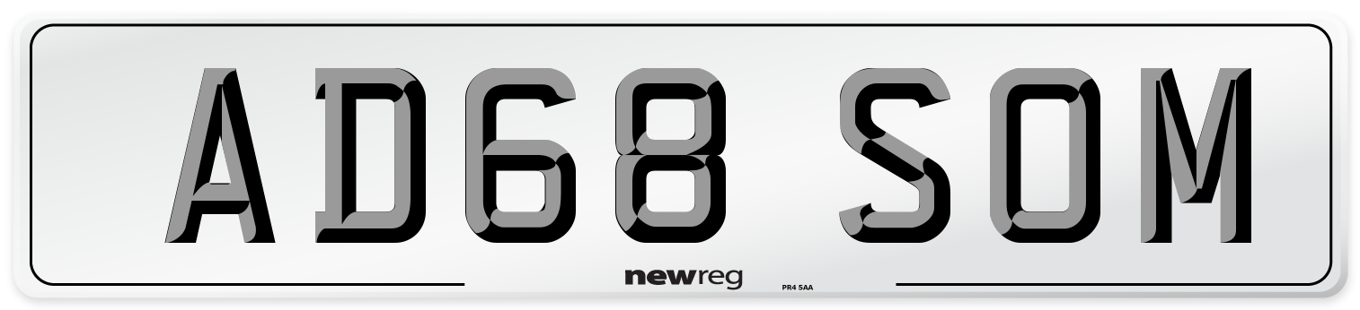 AD68 SOM Number Plate from New Reg
